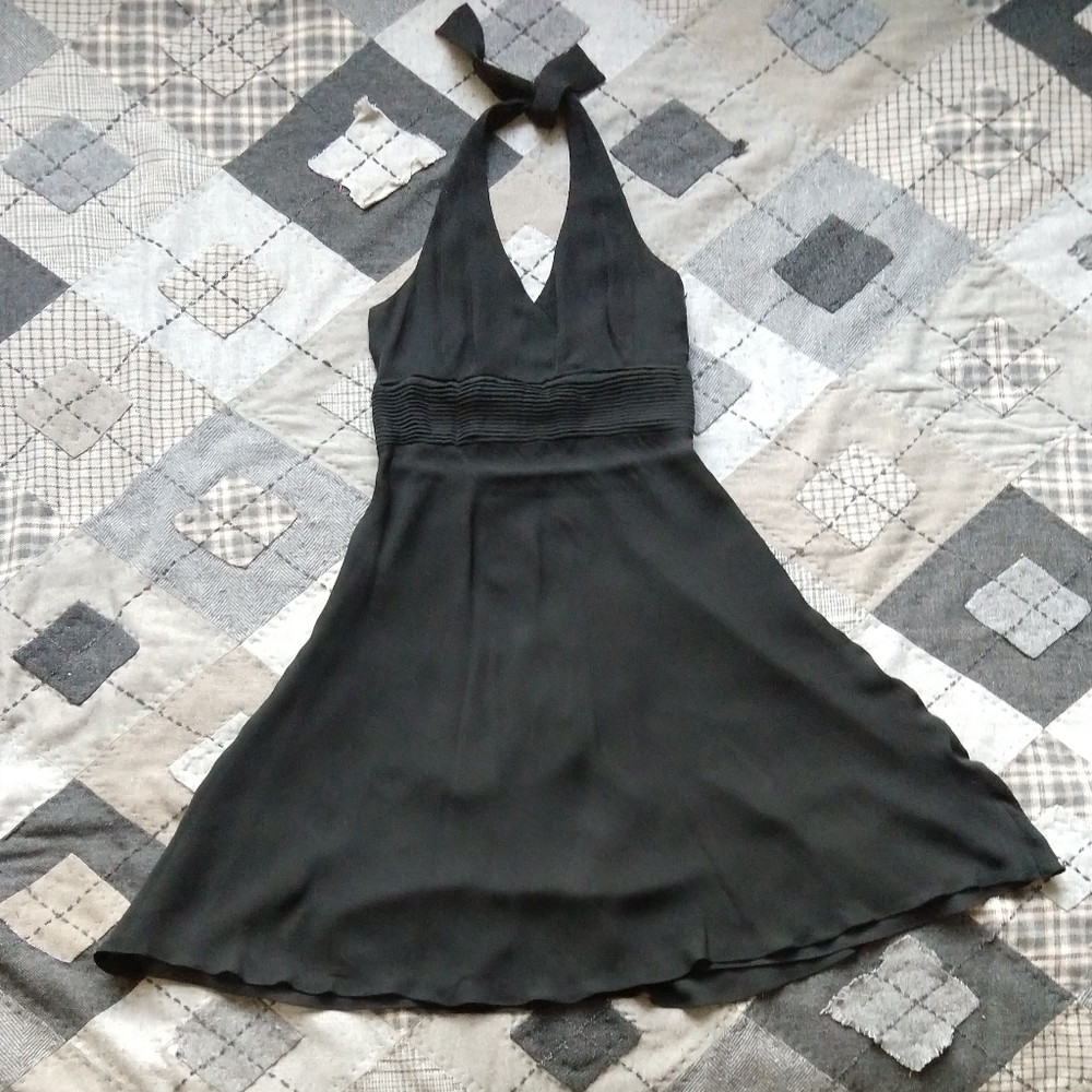 ann taylor 100% silk halter dress